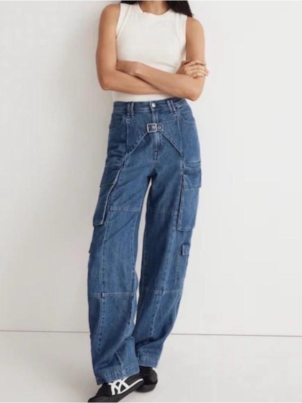 Madewell by Molly Dickson Women's Blue Cargo Jeans